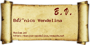 Bénics Vendelina névjegykártya
